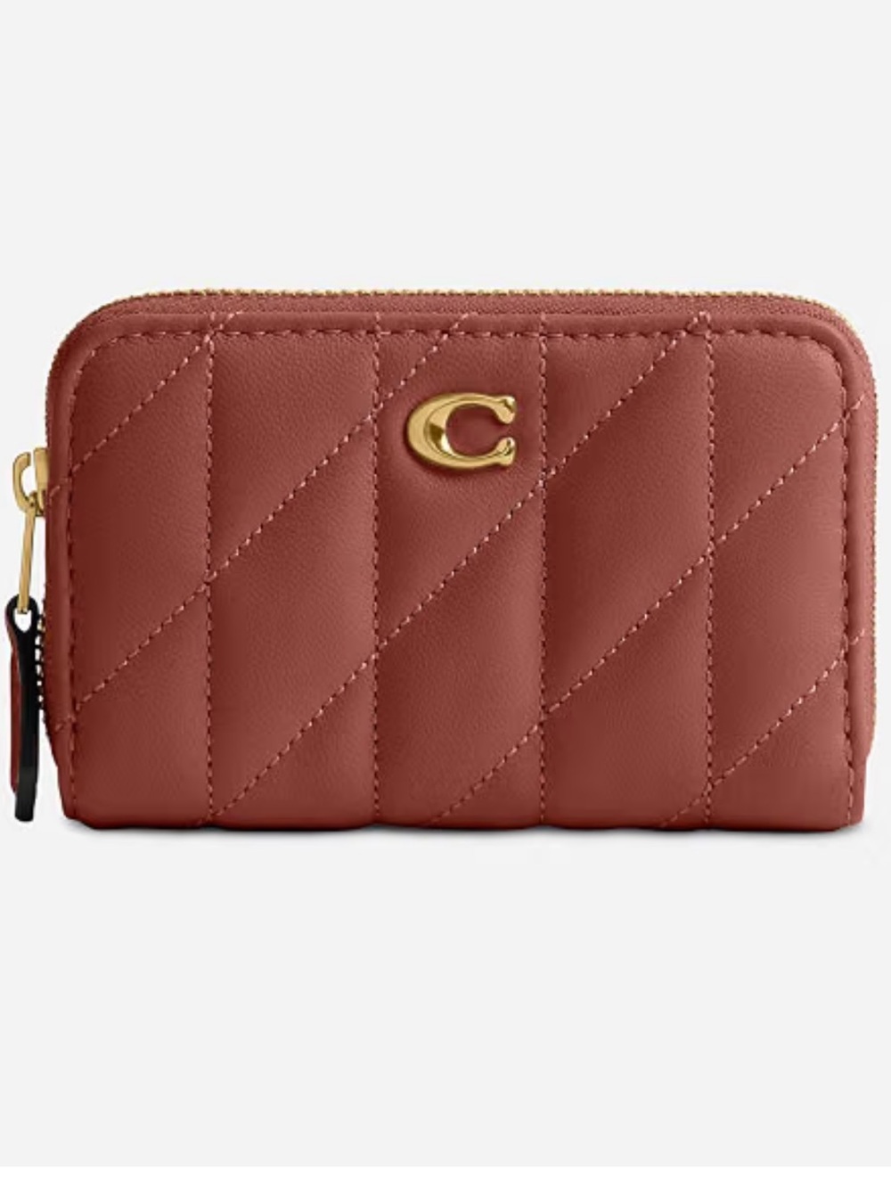 Coach Quilted Dark Peach Essential Card Wallet